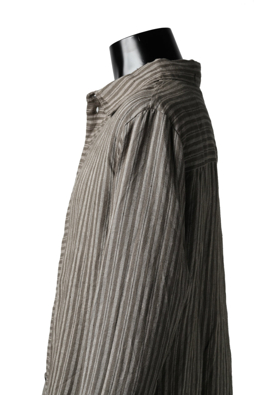 画像をギャラリービューアに読み込む, Aleksandr Manamis Mended Shirt (BROWN STRIPE)