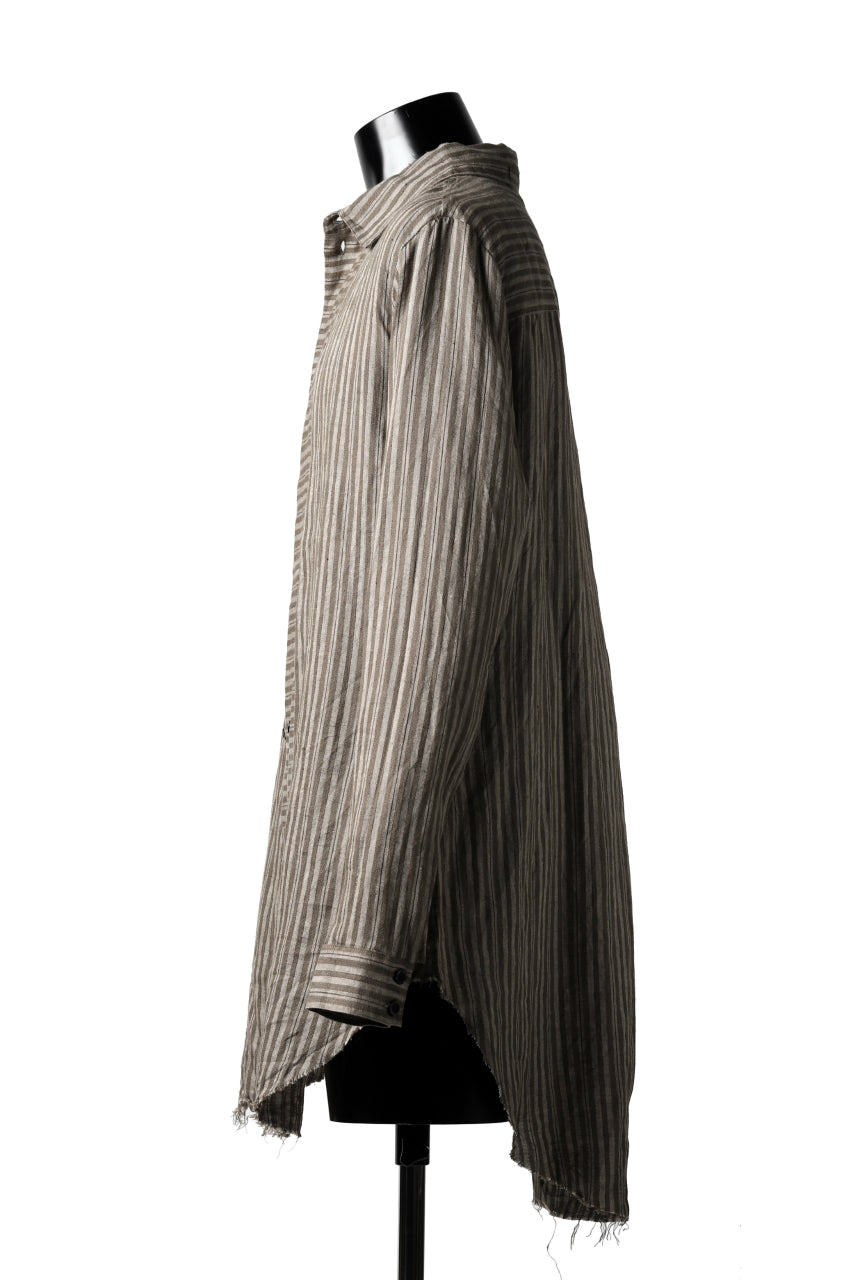 画像をギャラリービューアに読み込む, Aleksandr Manamis Mended Shirt (BROWN STRIPE)