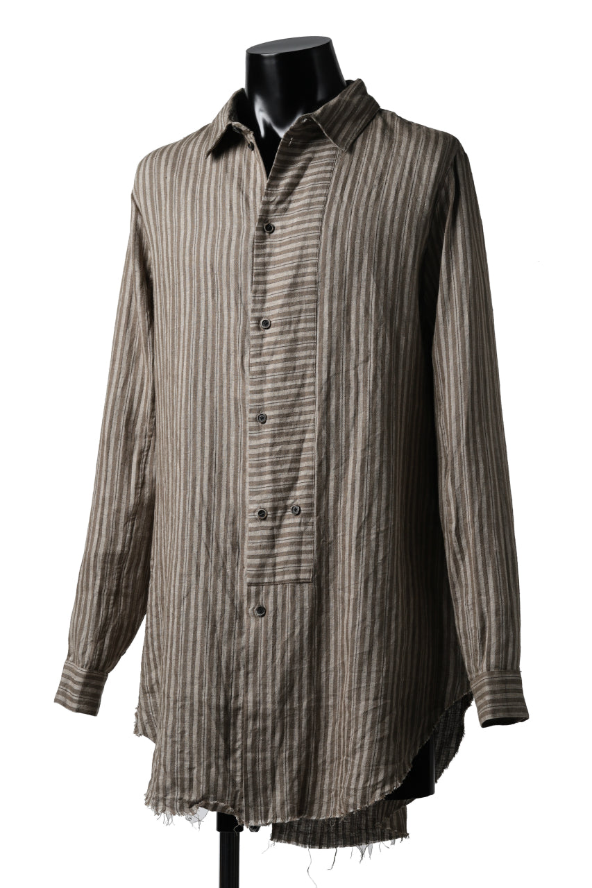 画像をギャラリービューアに読み込む, Aleksandr Manamis Mended Shirt (BROWN STRIPE)