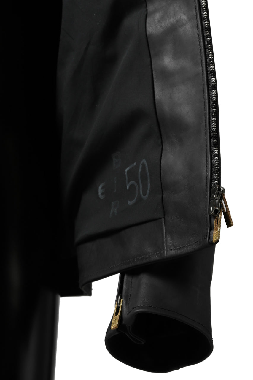 Load image into Gallery viewer, ierib exclusive single biker jacket / Nicolas Italy Vachetta (BLACK)