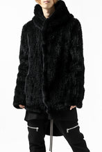 Load image into Gallery viewer, ISAMU KATAYAMA BACKLASH HOODIE KNIT BLOUSON / RABIT FUR (BLACK)