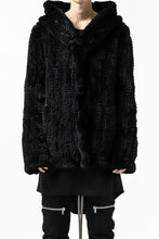 Load image into Gallery viewer, ISAMU KATAYAMA BACKLASH HOODIE KNIT BLOUSON / RABIT FUR (BLACK)