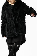 Load image into Gallery viewer, ISAMU KATAYAMA BACKLASH HOODIE KNIT BLOUSON / RABIT FUR (BLACK)