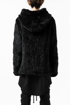 Load image into Gallery viewer, ISAMU KATAYAMA BACKLASH HOODIE KNIT BLOUSON / RABIT FUR (BLACK)