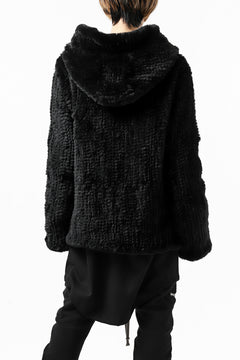 Load image into Gallery viewer, ISAMU KATAYAMA BACKLASH HOODIE KNIT BLOUSON / RABIT FUR (BLACK)