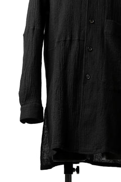 画像をギャラリービューアに読み込む, forme d&#39;expression Long Wool Shirt with Pocket (Black)