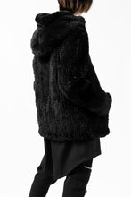 Load image into Gallery viewer, ISAMU KATAYAMA BACKLASH HOODIE KNIT BLOUSON / RABIT FUR (BLACK)