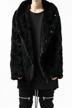 Load image into Gallery viewer, ISAMU KATAYAMA BACKLASH HOODIE KNIT BLOUSON / RABIT FUR (BLACK)