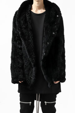 Load image into Gallery viewer, ISAMU KATAYAMA BACKLASH HOODIE KNIT BLOUSON / RABIT FUR (BLACK)