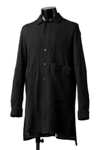 画像をギャラリービューアに読み込む, forme d&#39;expression Long Wool Shirt with Pocket (Black)