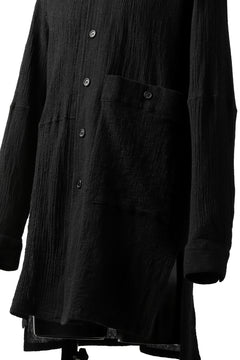 画像をギャラリービューアに読み込む, forme d&#39;expression Long Wool Shirt with Pocket (Black)