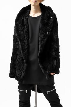 Load image into Gallery viewer, ISAMU KATAYAMA BACKLASH HOODIE KNIT BLOUSON / RABIT FUR (BLACK)