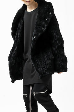 Load image into Gallery viewer, ISAMU KATAYAMA BACKLASH HOODIE KNIT BLOUSON / RABIT FUR (BLACK)