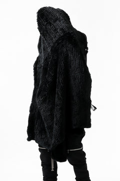 Load image into Gallery viewer, ISAMU KATAYAMA BACKLASH HOODIE KNIT BLOUSON / RABIT FUR (BLACK)