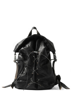 Load image into Gallery viewer, ierib roll top ruck sack / Oiled Horse Leather (BLACK)