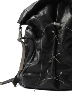 Load image into Gallery viewer, ierib roll top ruck sack / Oiled Horse Leather (BLACK)
