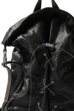 Load image into Gallery viewer, ierib roll top ruck sack / Oiled Horse Leather (BLACK)