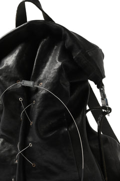 Load image into Gallery viewer, ierib roll top ruck sack / Oiled Horse Leather (BLACK)