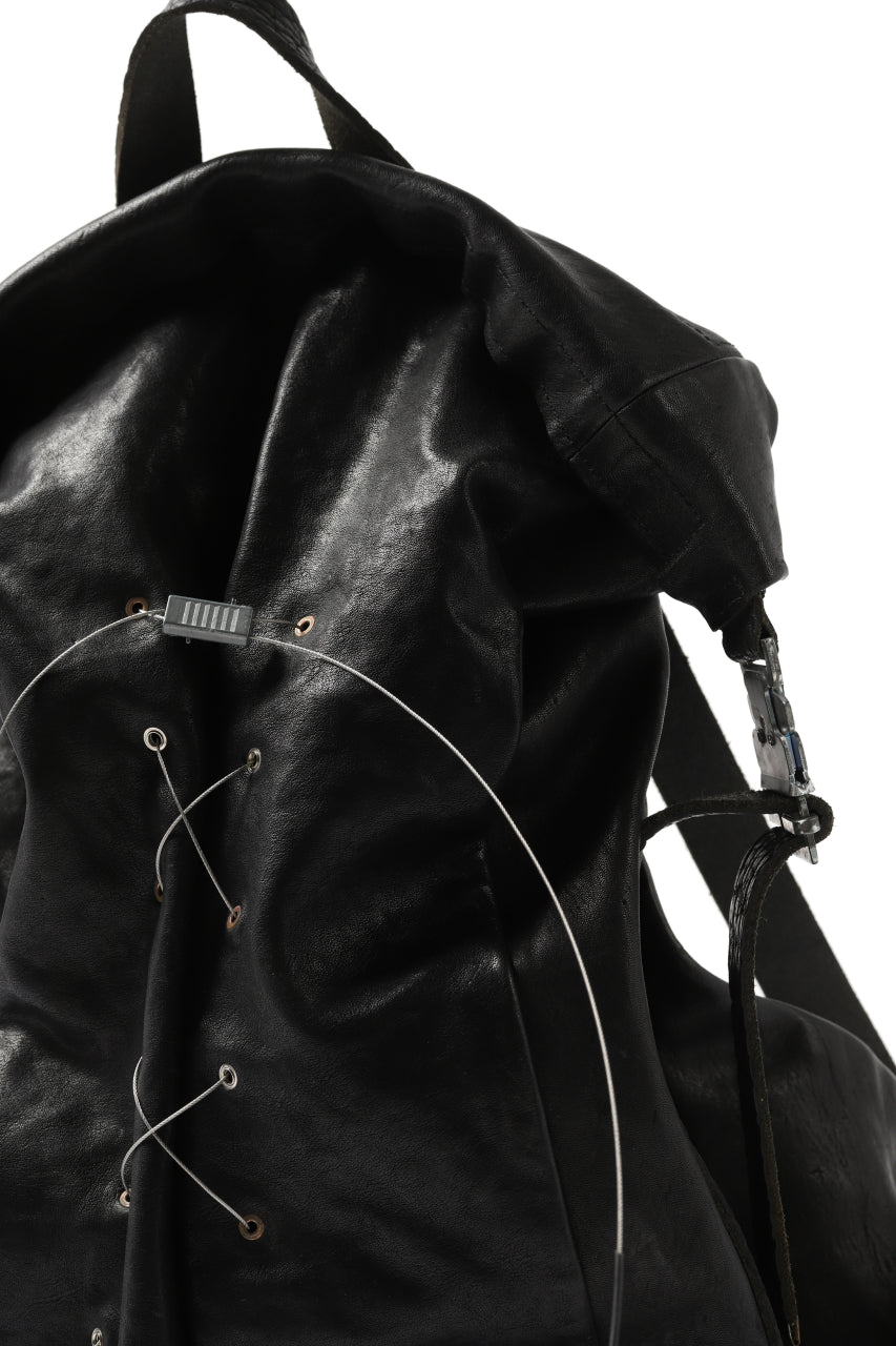 Load image into Gallery viewer, ierib roll top ruck sack / Oiled Horse Leather (BLACK)