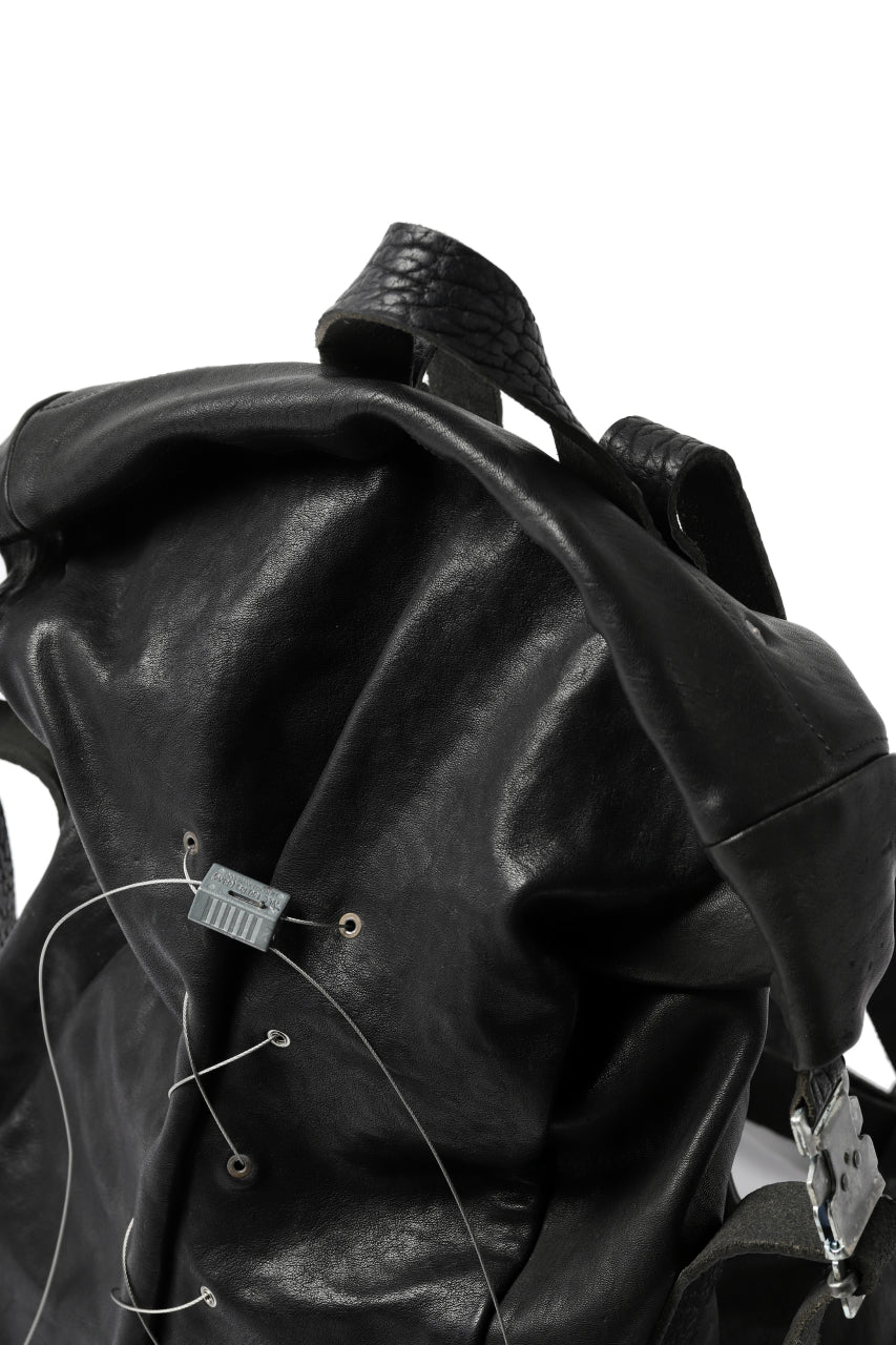 Load image into Gallery viewer, ierib roll top ruck sack / Oiled Horse Leather (BLACK)