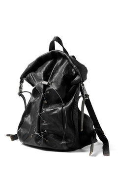 Load image into Gallery viewer, ierib roll top ruck sack / Oiled Horse Leather (BLACK)