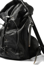 Load image into Gallery viewer, ierib roll top ruck sack / Oiled Horse Leather (BLACK)
