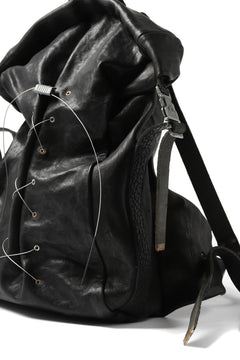 Load image into Gallery viewer, ierib roll top ruck sack / Oiled Horse Leather (BLACK)