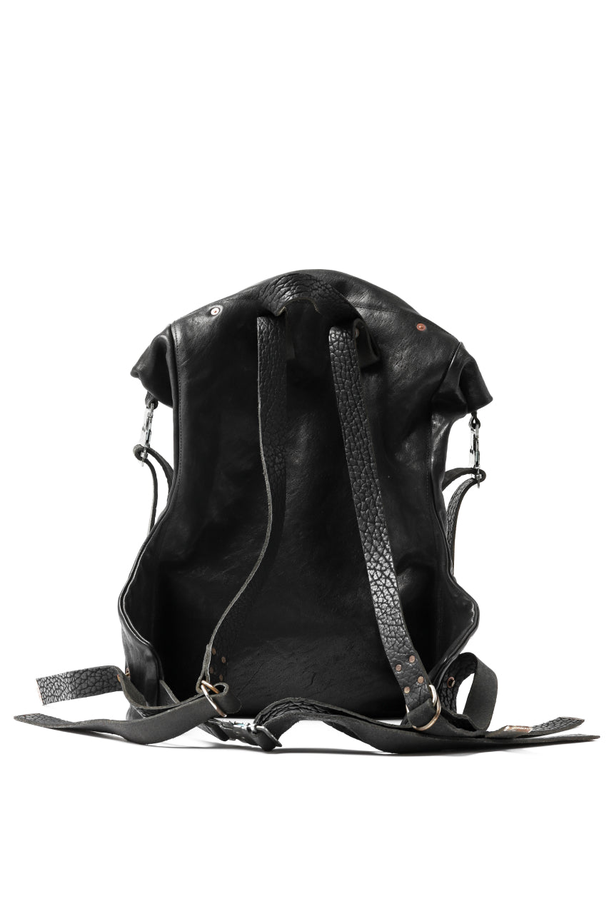 Load image into Gallery viewer, ierib roll top ruck sack / Oiled Horse Leather (BLACK)