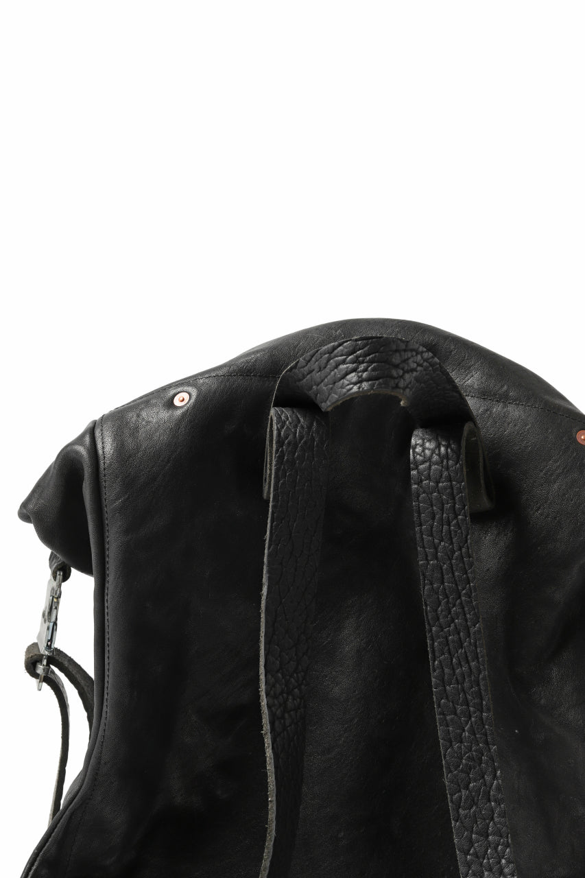 Load image into Gallery viewer, ierib roll top ruck sack / Oiled Horse Leather (BLACK)