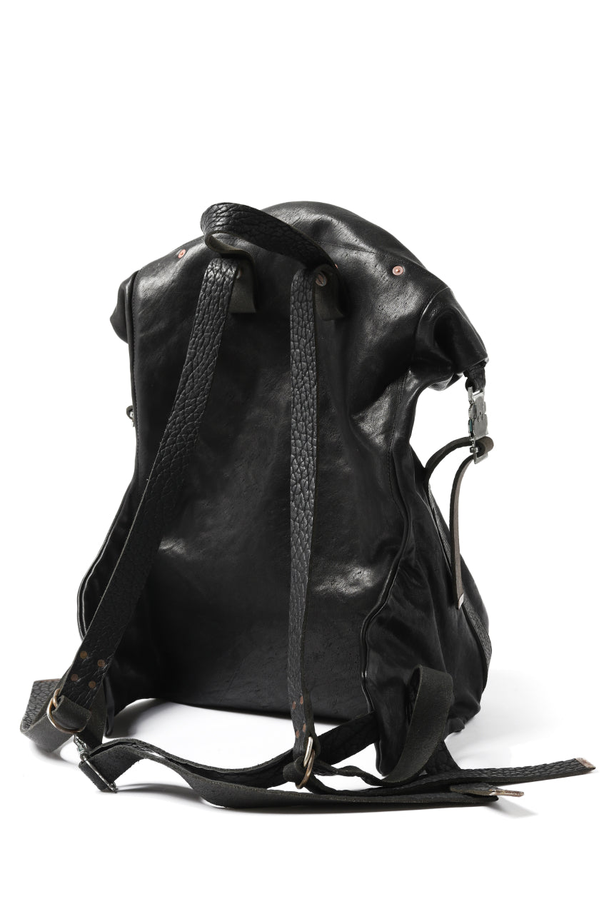 Load image into Gallery viewer, ierib roll top ruck sack / Oiled Horse Leather (BLACK)