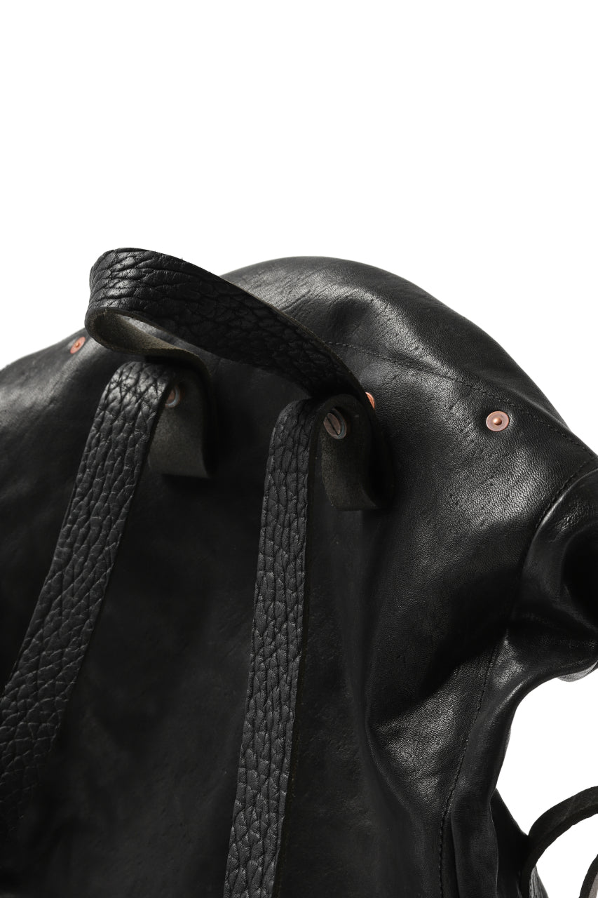 Load image into Gallery viewer, ierib roll top ruck sack / Oiled Horse Leather (BLACK)