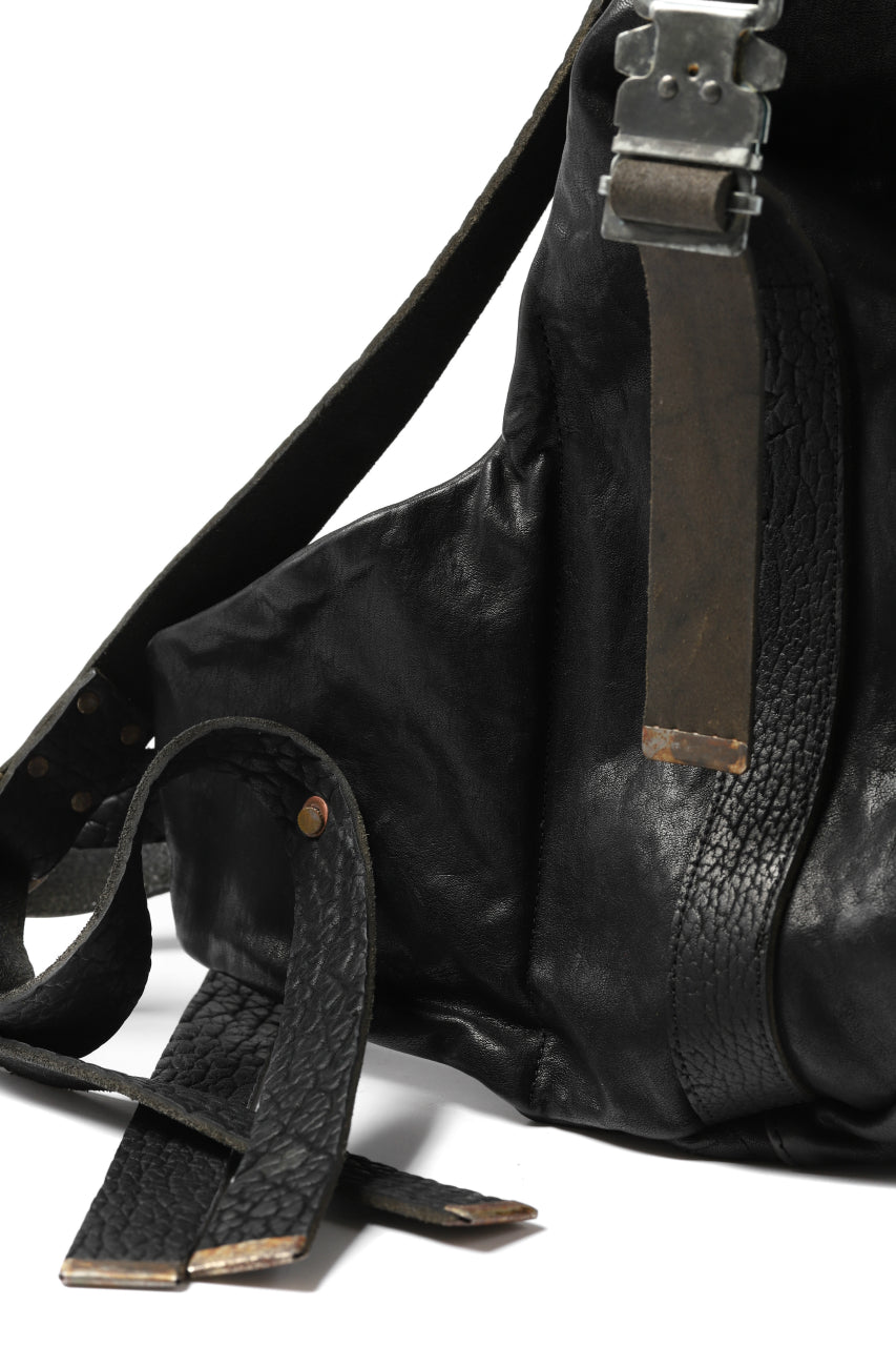 Load image into Gallery viewer, ierib roll top ruck sack / Oiled Horse Leather (BLACK)