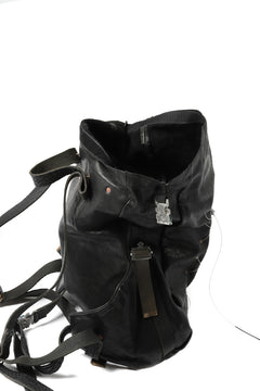 Load image into Gallery viewer, ierib roll top ruck sack / Oiled Horse Leather (BLACK)
