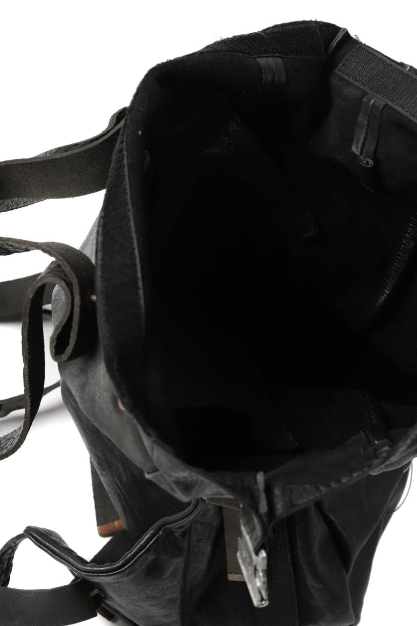 Load image into Gallery viewer, ierib roll top ruck sack / Oiled Horse Leather (BLACK)