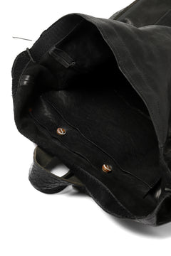 Load image into Gallery viewer, ierib roll top ruck sack / Oiled Horse Leather (BLACK)