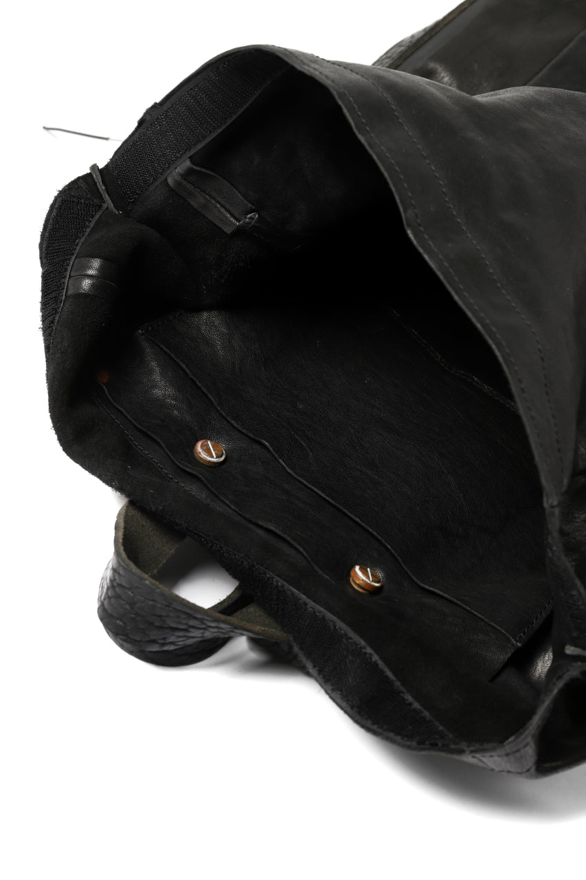 Load image into Gallery viewer, ierib roll top ruck sack / Oiled Horse Leather (BLACK)