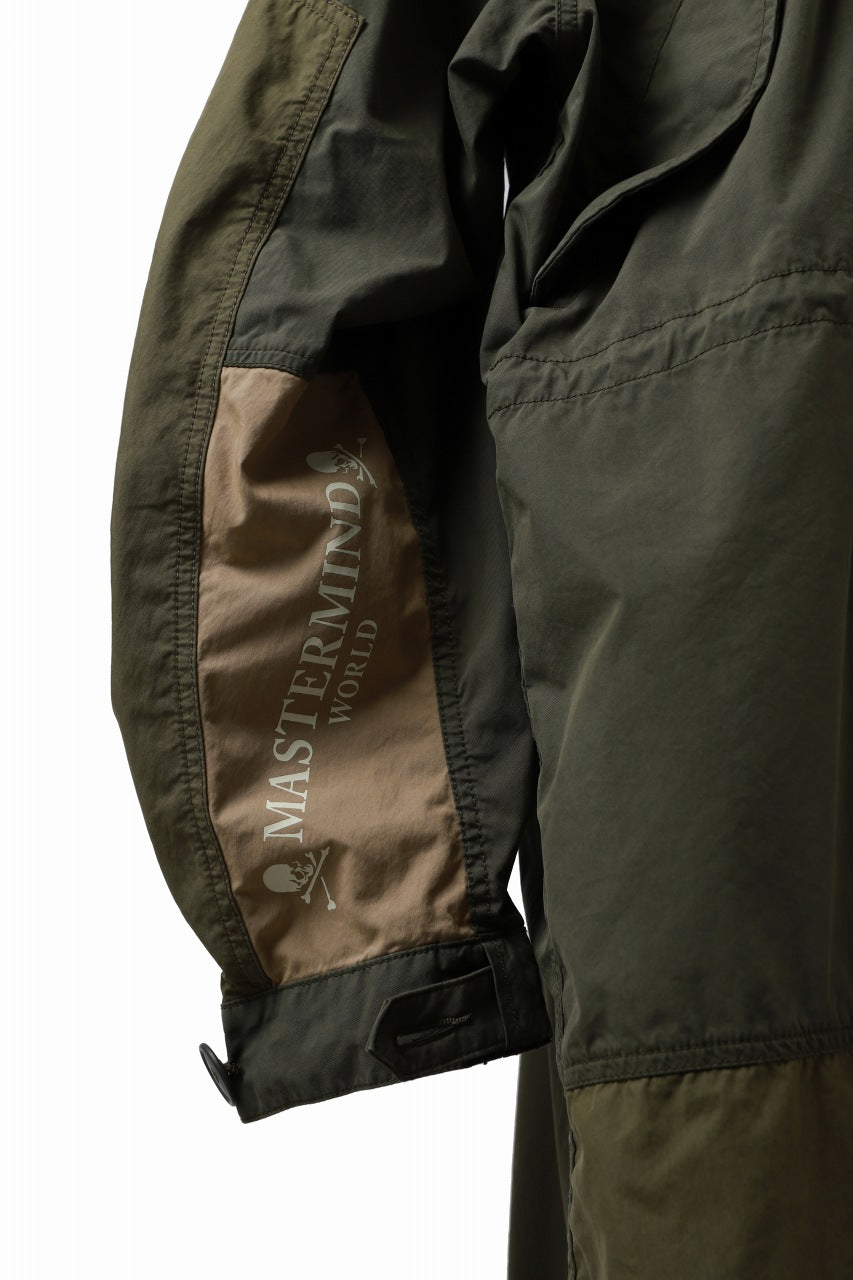 Load image into Gallery viewer, mastermind WORLD x ALPHA INDUSTRIES M-65 MODS COAT - CRAZY PANELED (OLIVE)