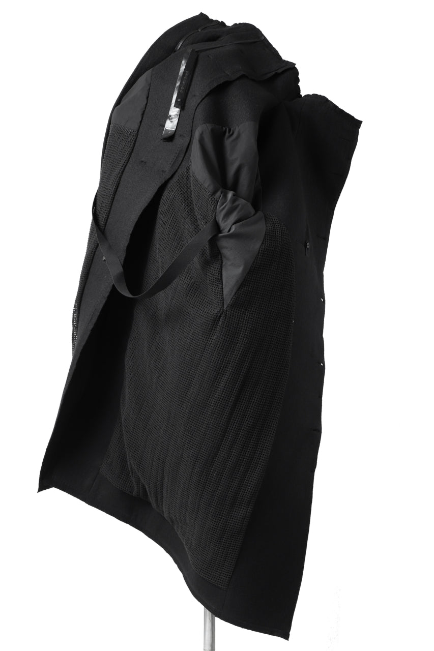 画像をギャラリービューアに読み込む, BORIS BIDJAN SABERI HIGH NECK MIDDLE COAT "COAT 1. MID-F0508M" (BLACK)