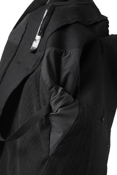 画像をギャラリービューアに読み込む, BORIS BIDJAN SABERI HIGH NECK MIDDLE COAT "COAT 1. MID-F0508M" (BLACK)