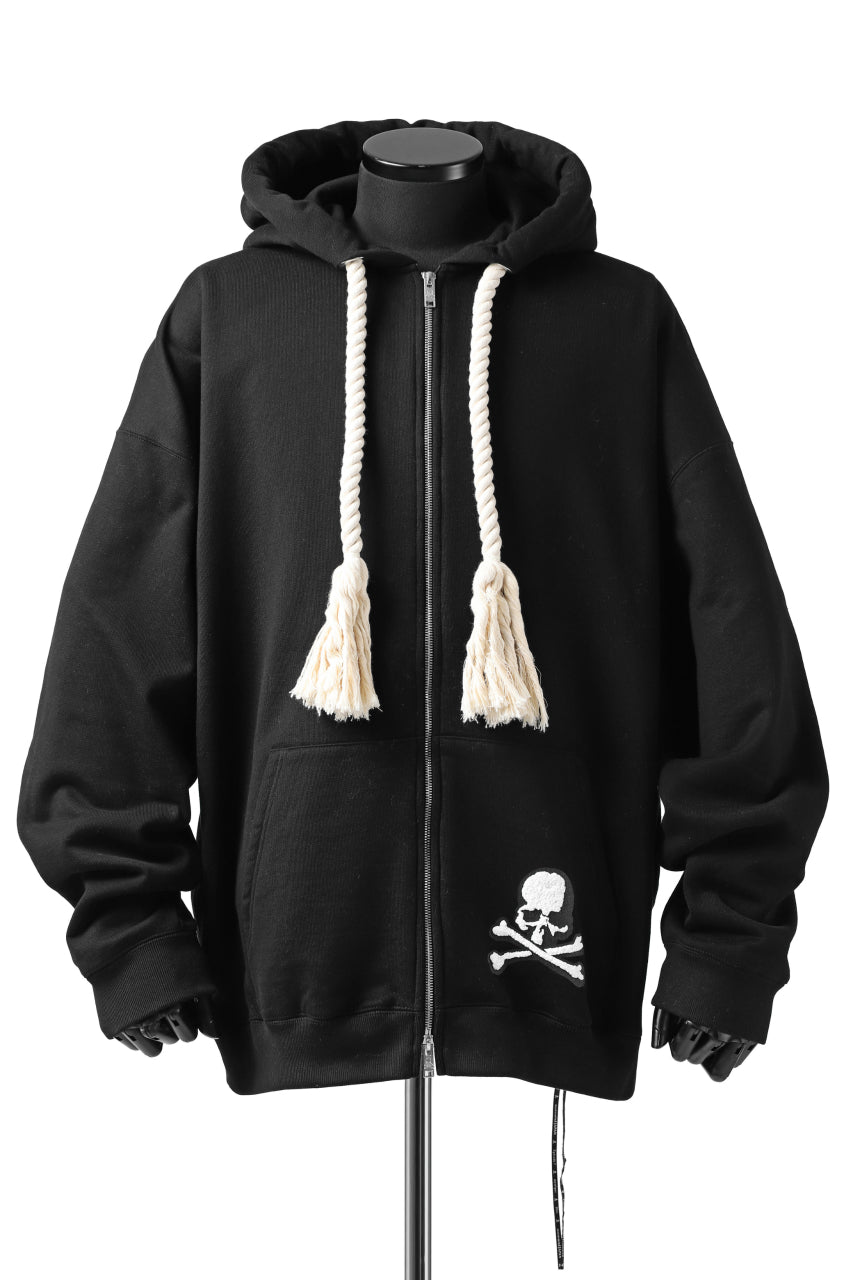Load image into Gallery viewer, mastermind JAPAN HOODIE ZIP SWEAT JACKET / ROPE CODE (BLACK)
