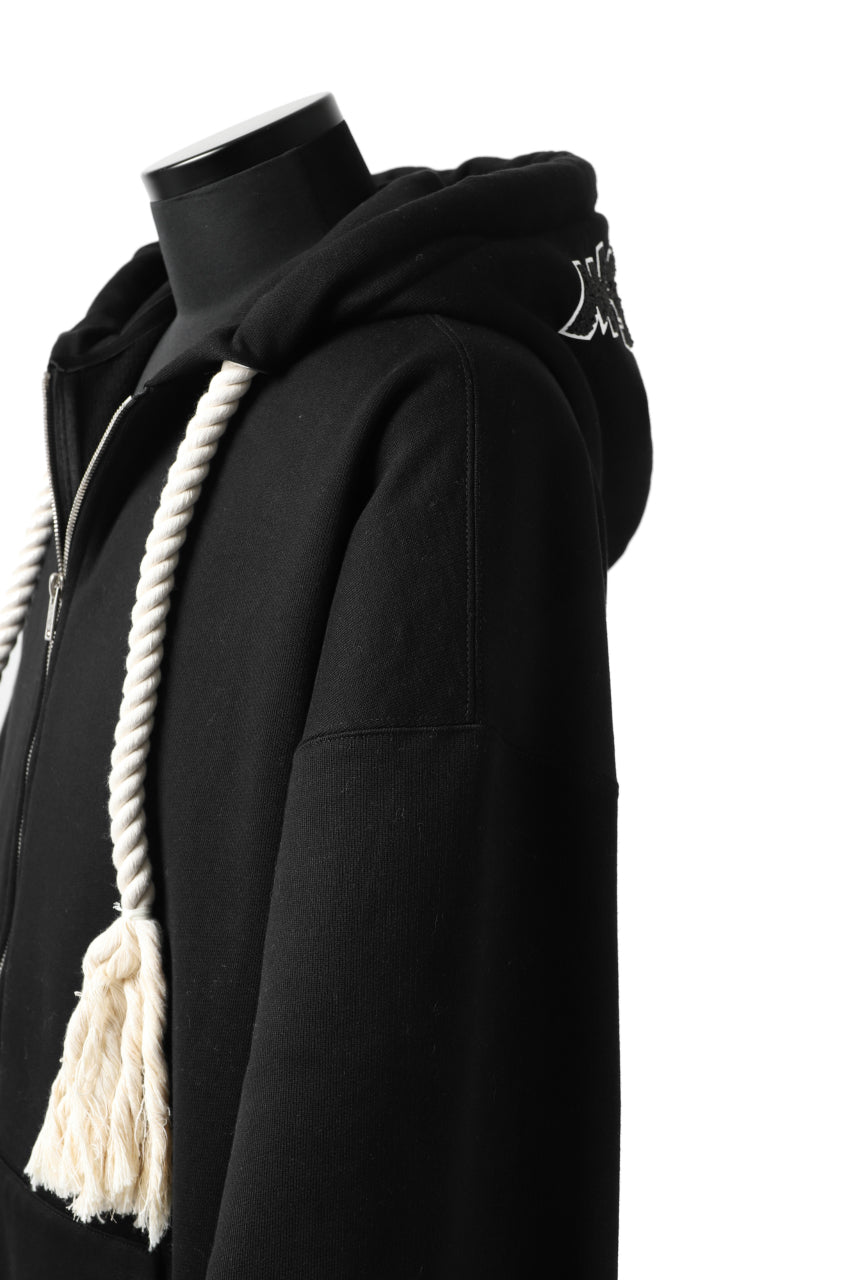 Load image into Gallery viewer, mastermind JAPAN HOODIE ZIP SWEAT JACKET / ROPE CODE (BLACK)