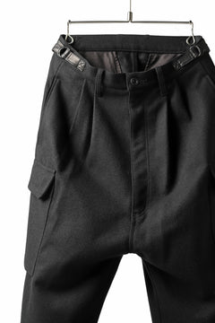 画像をギャラリービューアに読み込む, ISAMU KATAYAMA BACKLASH LOW CROTCH CARGO PANTS / CASHMERE WOOL MELTON (BLACK)