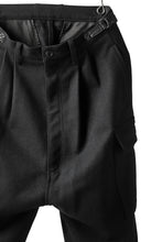 画像をギャラリービューアに読み込む, ISAMU KATAYAMA BACKLASH LOW CROTCH CARGO PANTS / CASHMERE WOOL MELTON (BLACK)