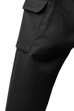 画像をギャラリービューアに読み込む, ISAMU KATAYAMA BACKLASH LOW CROTCH CARGO PANTS / CASHMERE WOOL MELTON (BLACK)