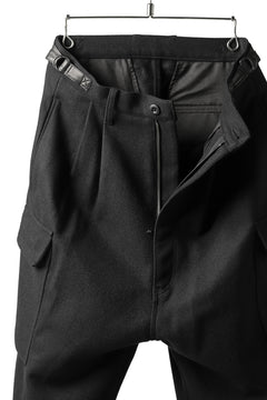 画像をギャラリービューアに読み込む, ISAMU KATAYAMA BACKLASH LOW CROTCH CARGO PANTS / CASHMERE WOOL MELTON (BLACK)