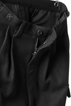 画像をギャラリービューアに読み込む, ISAMU KATAYAMA BACKLASH LOW CROTCH CARGO PANTS / CASHMERE WOOL MELTON (BLACK)