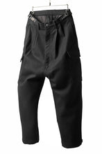 画像をギャラリービューアに読み込む, ISAMU KATAYAMA BACKLASH LOW CROTCH CARGO PANTS / CASHMERE WOOL MELTON (BLACK)