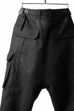 画像をギャラリービューアに読み込む, ISAMU KATAYAMA BACKLASH LOW CROTCH CARGO PANTS / CASHMERE WOOL MELTON (BLACK)