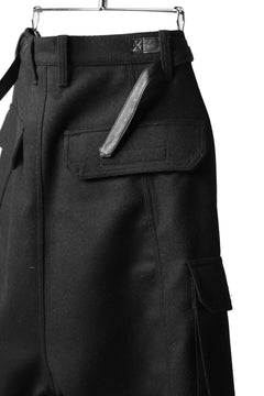 画像をギャラリービューアに読み込む, ISAMU KATAYAMA BACKLASH LOW CROTCH CARGO PANTS / CASHMERE WOOL MELTON (BLACK)