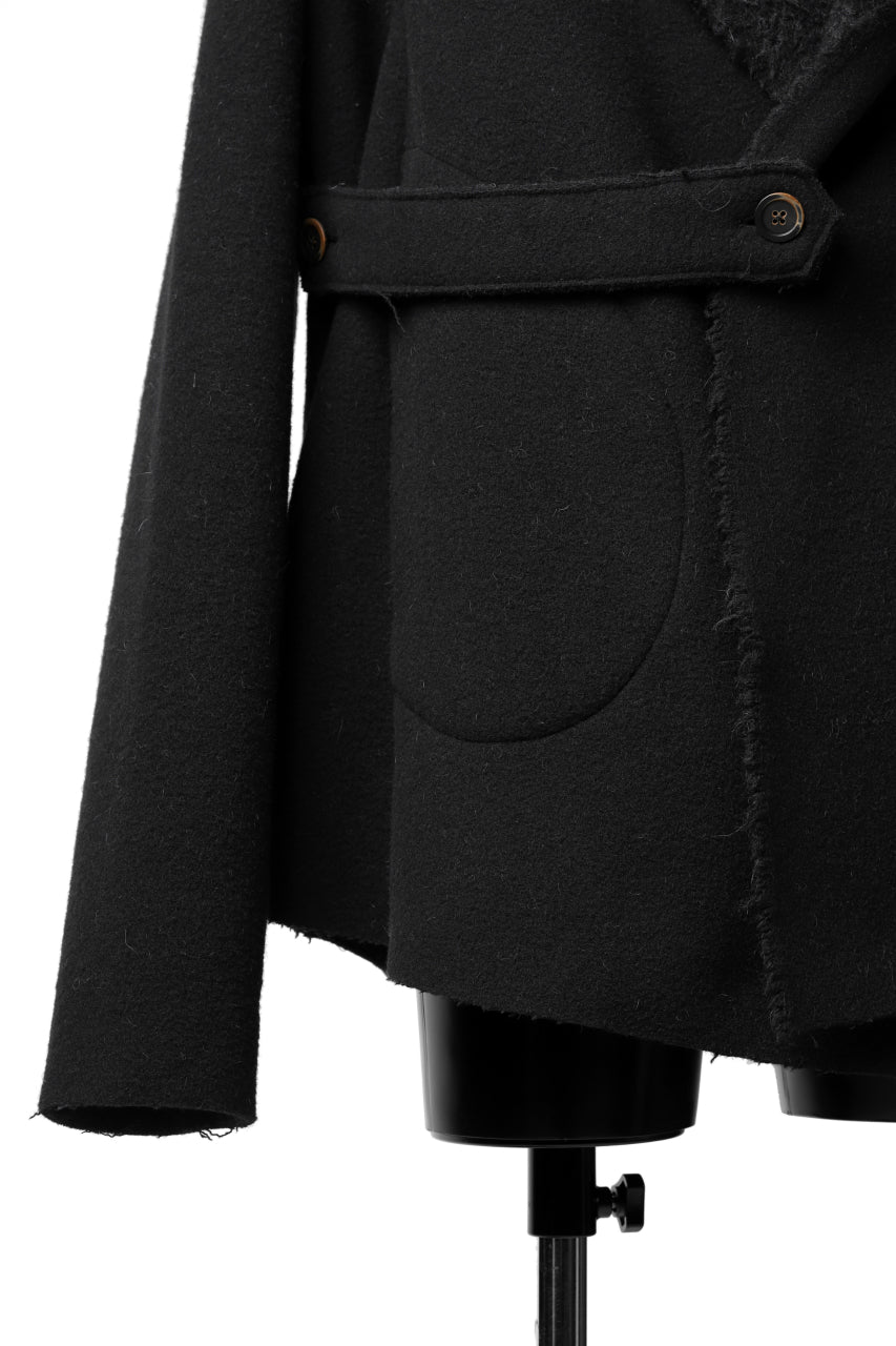 画像をギャラリービューアに読み込む, forme d'expression Hooded Cardigan Jacket (Black)